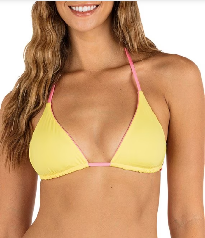 TOP DE BAÑO TRIANGULAR CON TIRANTES FINOS REVERSIBLE Y BASICO SÓLIDO