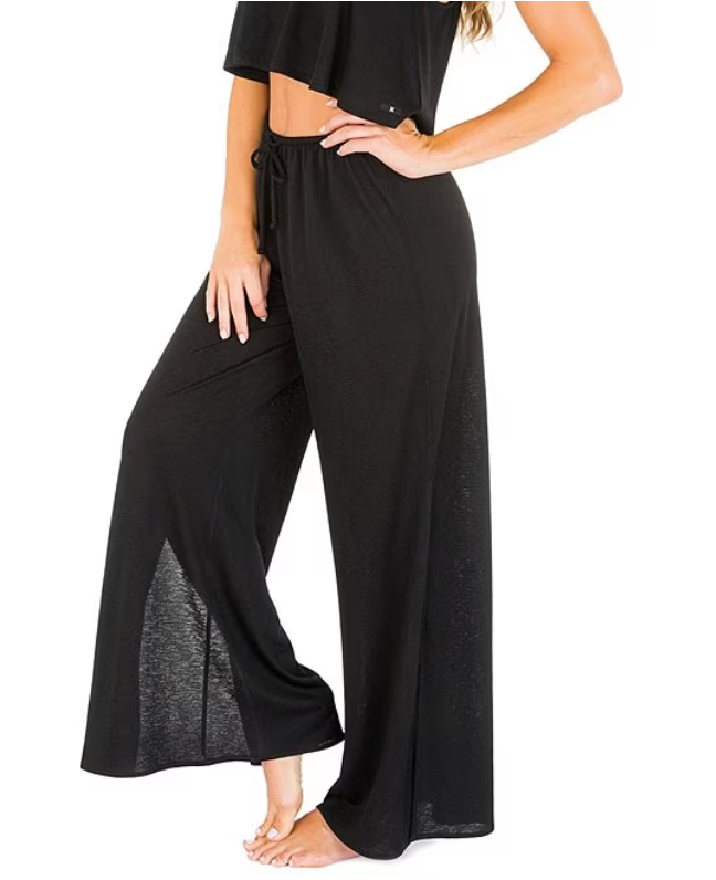 PANTALON DE BAÑO ACAMPANADOS CON ABERTURA LATERAL UNICOLOR HURLEY