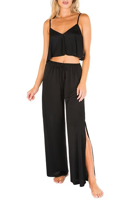 PANTALON DE BAÑO ACAMPANADOS CON ABERTURA LATERAL UNICOLOR HURLEY