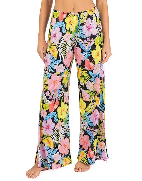PANTALON DE BAÑO ACAMPANADOS CON ABERTURA LATERAL UNICOLOR HURLEY