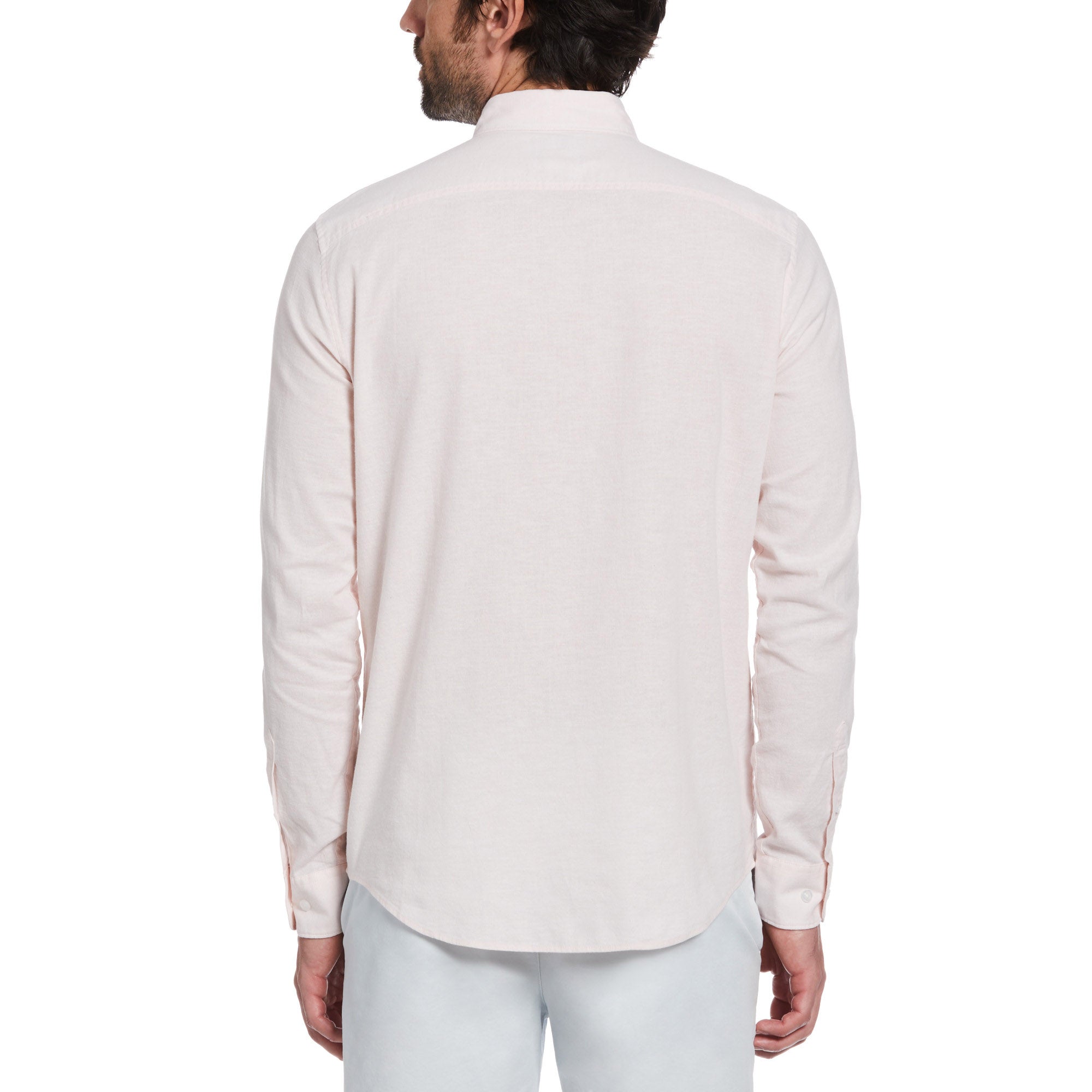 CAMISA MODA LISA LINO MANGA LARGA