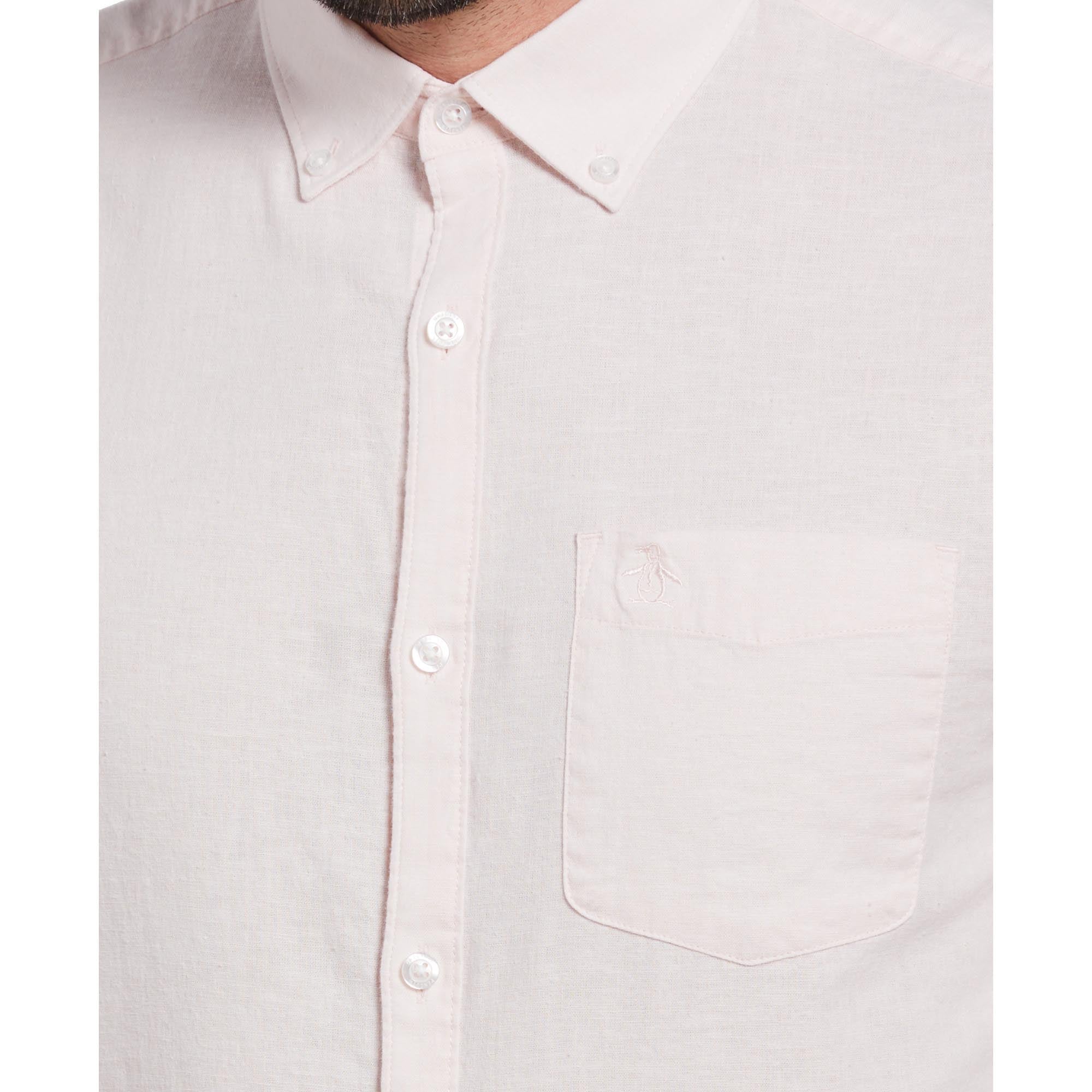 CAMISA MODA LISA LINO MANGA LARGA