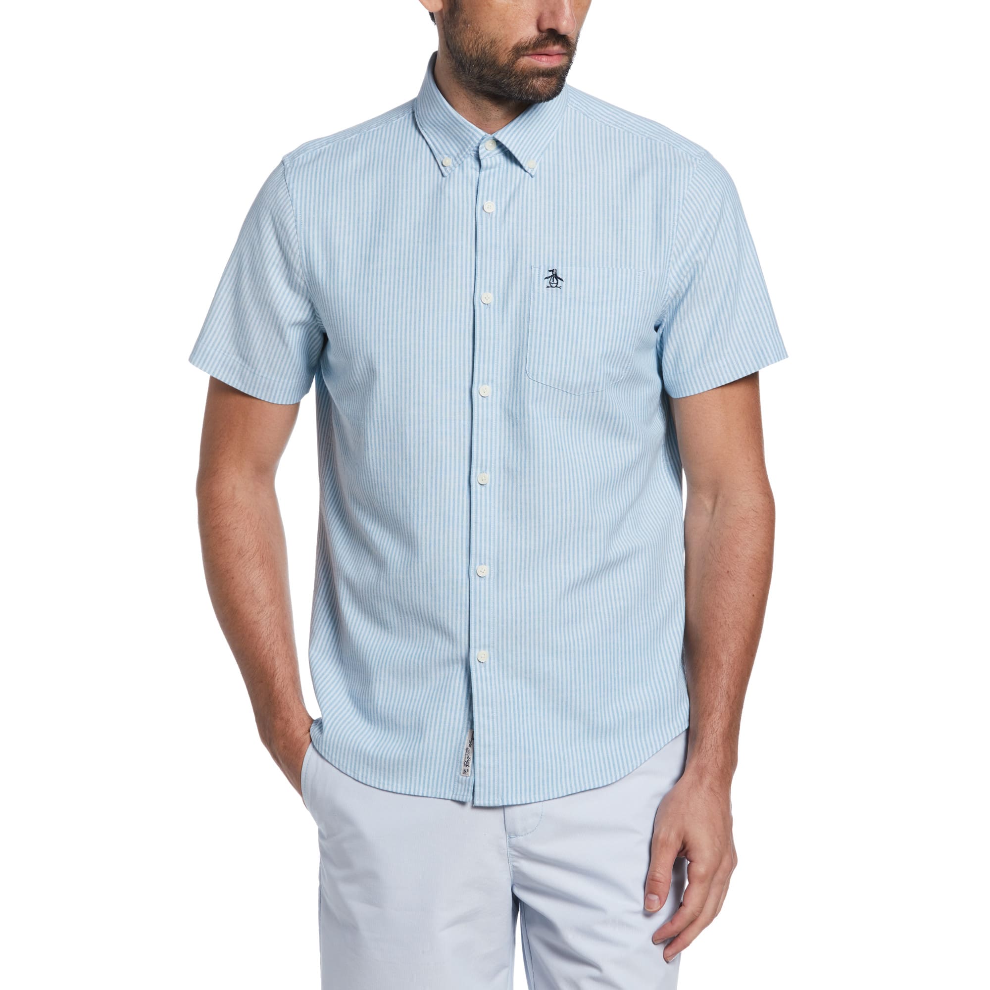 CAMISA MODA RAYAS OXFORD MANGA CORTA