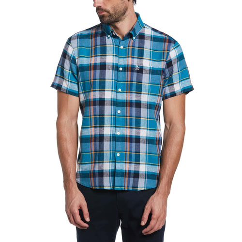 CAMISA MODA CUADROS MANGA CORTA