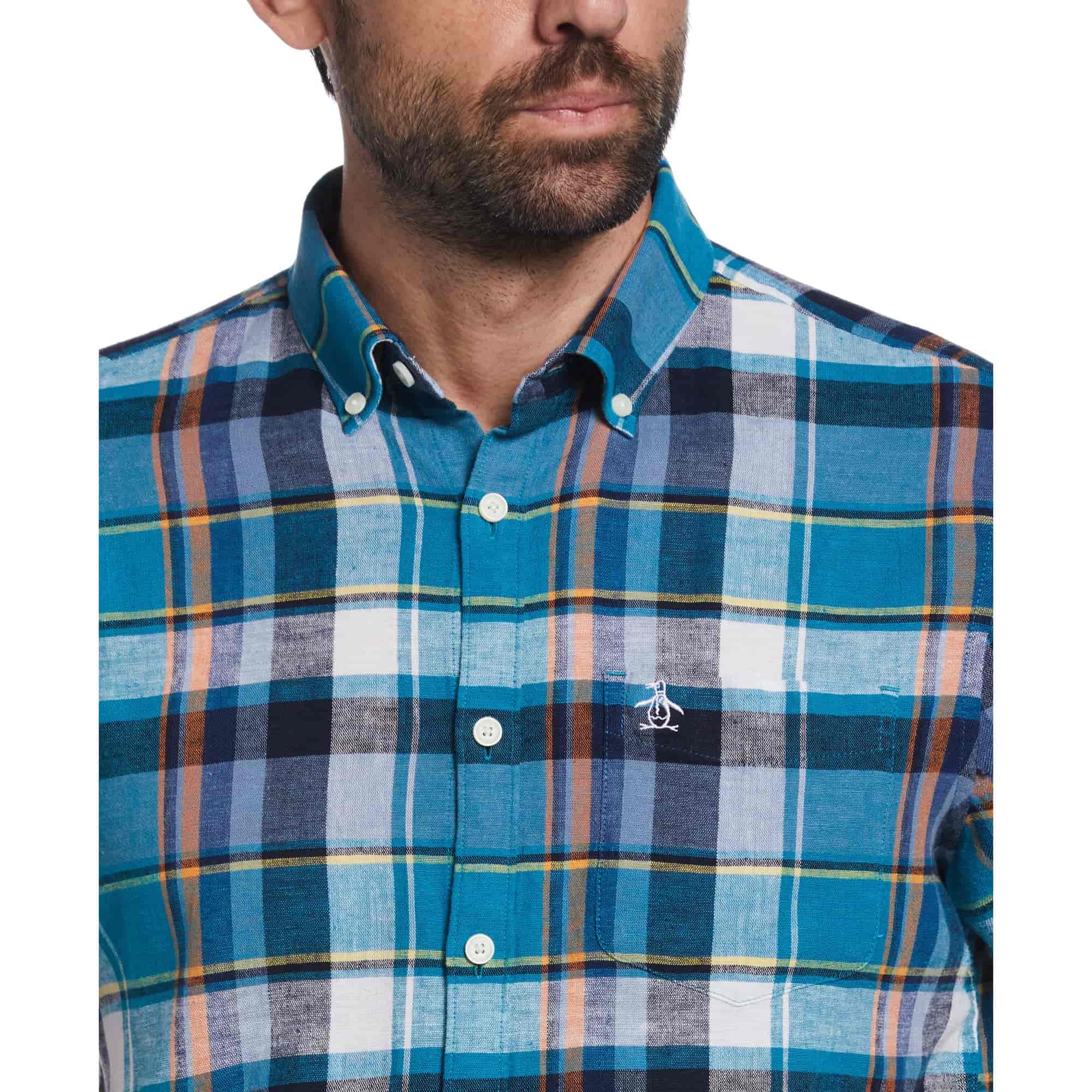 CAMISA MODA CUADROS MANGA CORTA