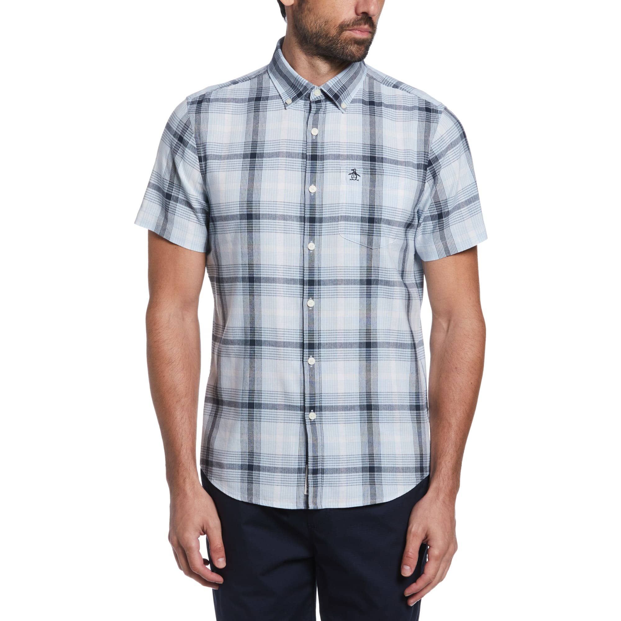 CAMISA MODA CUADROS MANGA CORTA