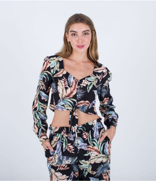 TOP CROPPED MANGA LARGA MUJER HURLEY