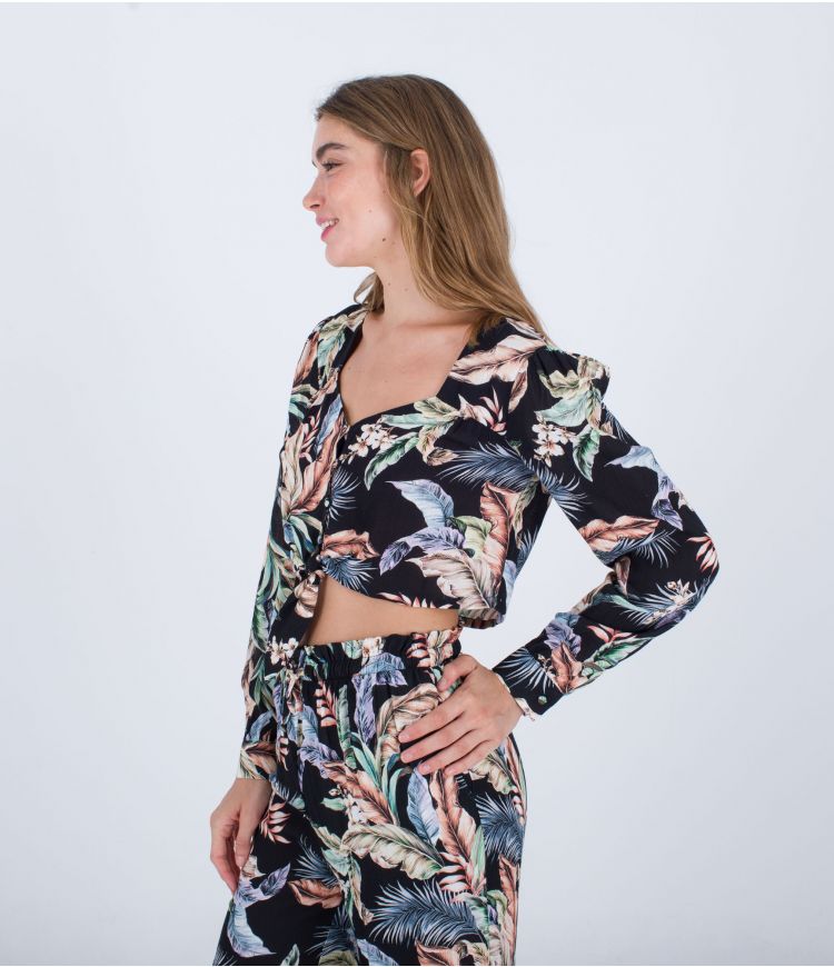 TOP CROPPED MANGA LARGA MUJER HURLEY