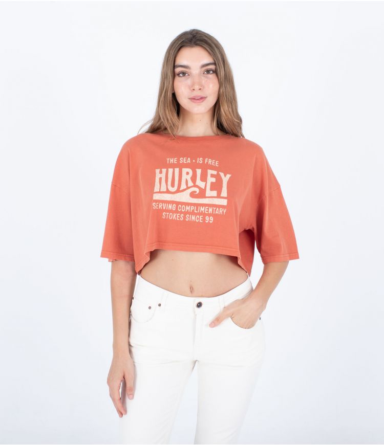 CAMISETA MANGA CORTA CROPPED MUJER HURLEY