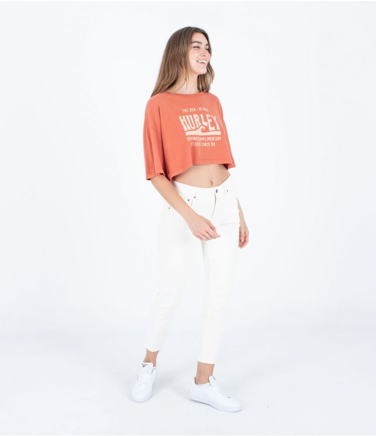 CAMISETA MANGA CORTA CROPPED MUJER HURLEY