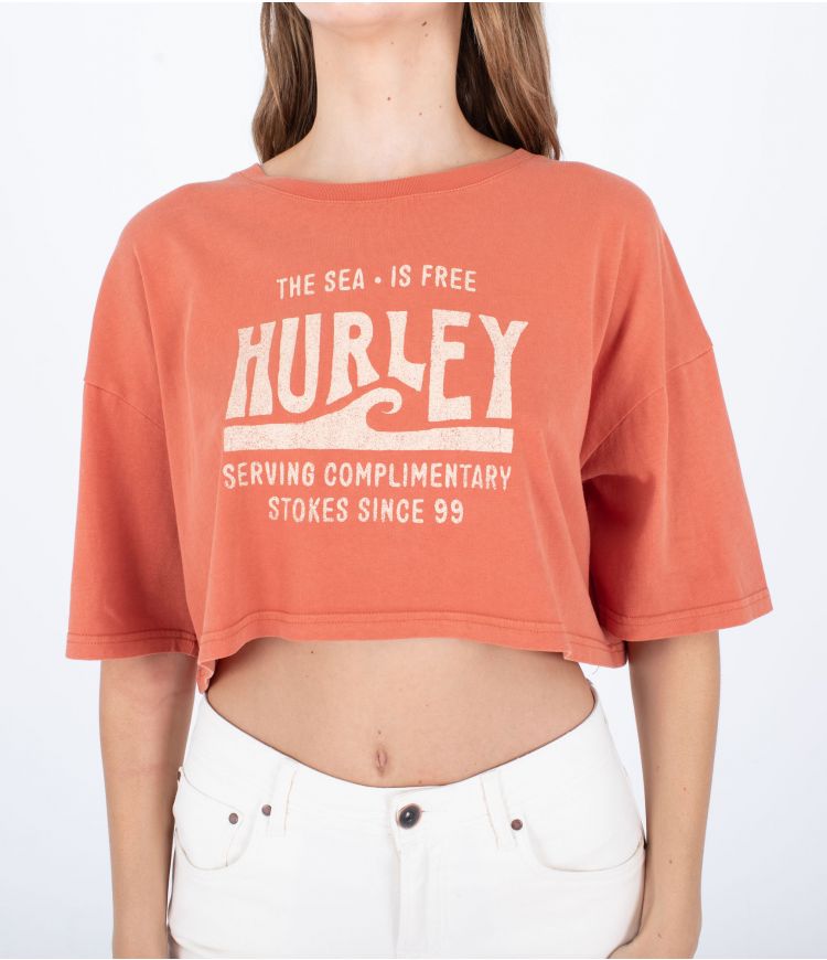 CAMISETA MANGA CORTA CROPPED MUJER HURLEY