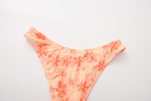 FLOWER POWER KNOT BIKINI HIGH LEG THONG