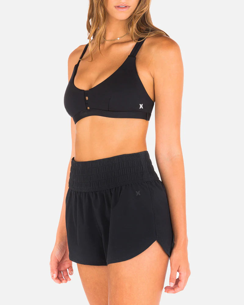 SHORT BAÑADOR LISO CON CINTURA ALTA HURLEY