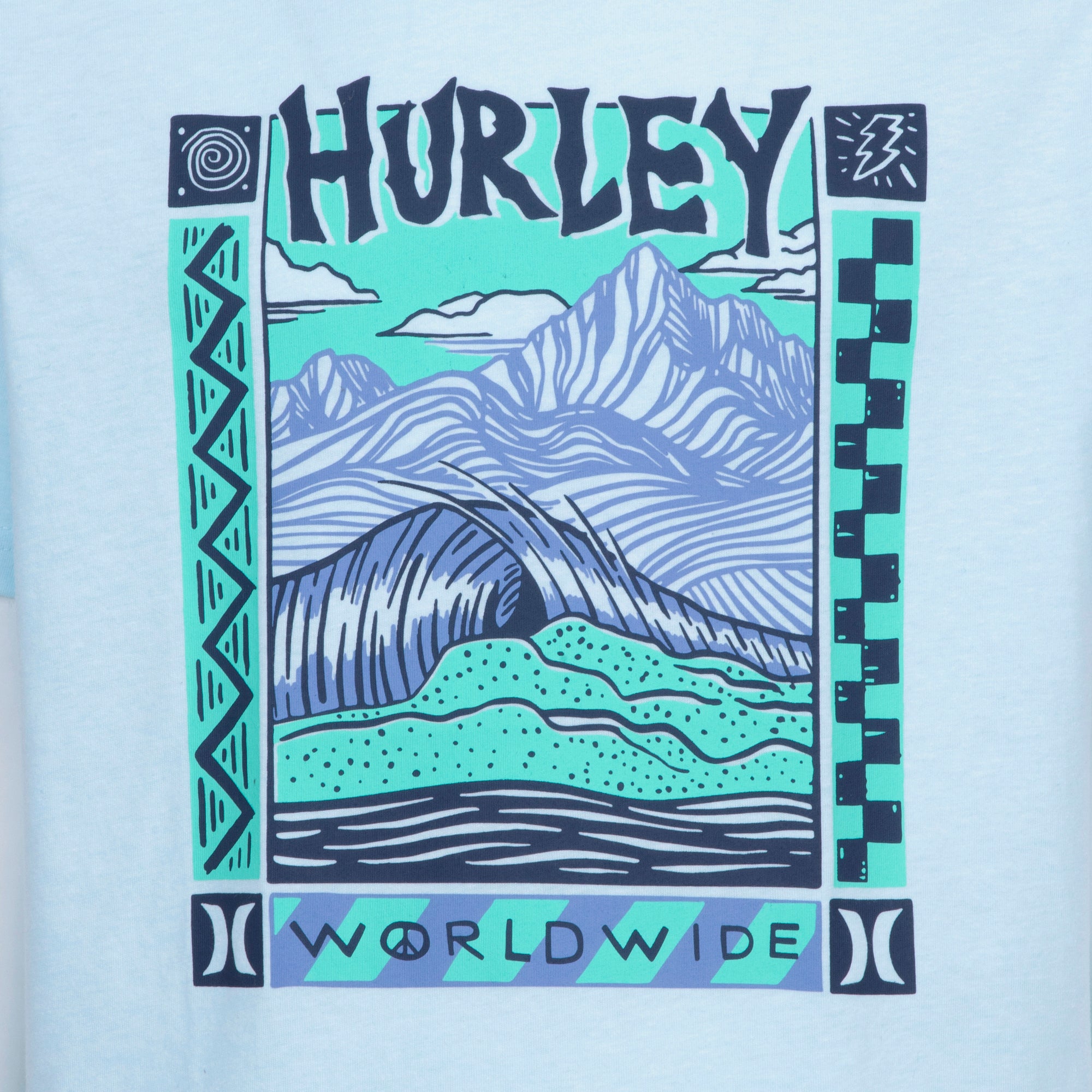Hurley Camiseta con póster escénico para niños
