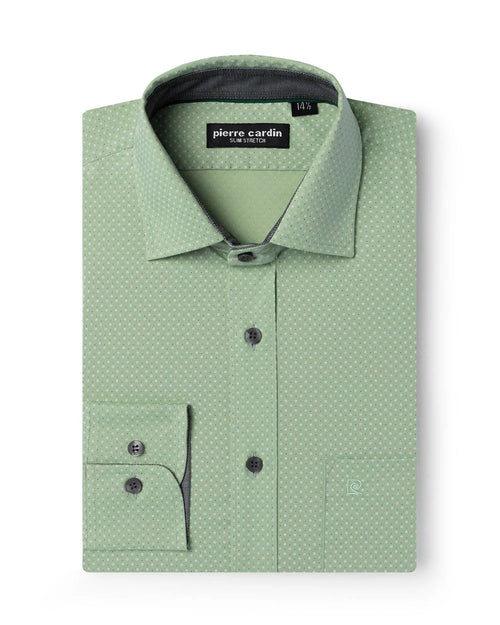 CAMISA COMFORT STRETCH DISEÑO MANGA LARGA BLANCO