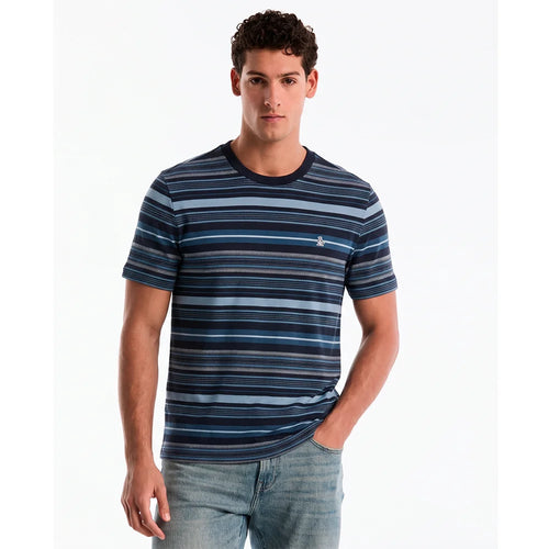 GK-M2609413 CAMISETA DE MANGA CORTA DE JACQUARD DE ALGODÓN CON RAYAS DISCONTINUAS