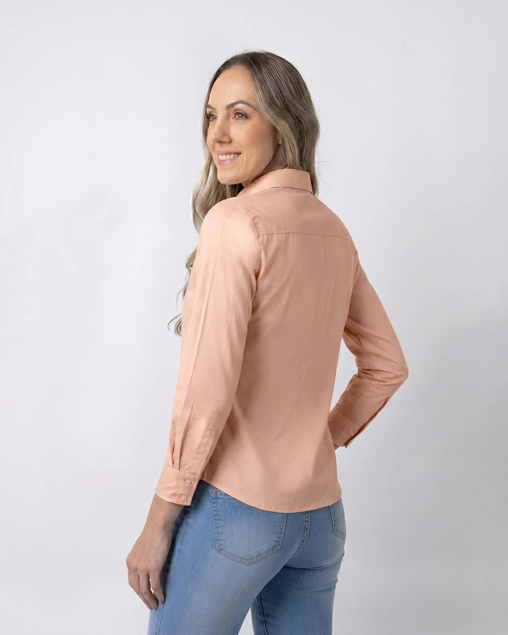 DH-0000701 Blusa oxford bambú stretch naranja