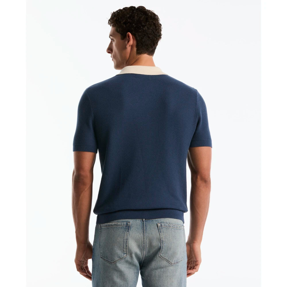 GG-M2602485 JERSEY DE MANGA CORTA CON CUELLO JOHNNY Y RAYAS VERTICALES