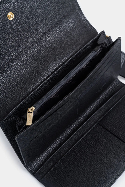 BILLETERA PORTA CHEQUERA DAMASCO DE CUERO PARA MUJER CARGADERA REMOVIBLE