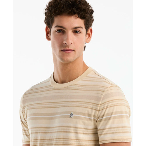 GK-M2609273 CAMISETA DE MANGA CORTA DE JACQUARD DE ALGODÓN CON RAYAS DISCONTINUAS