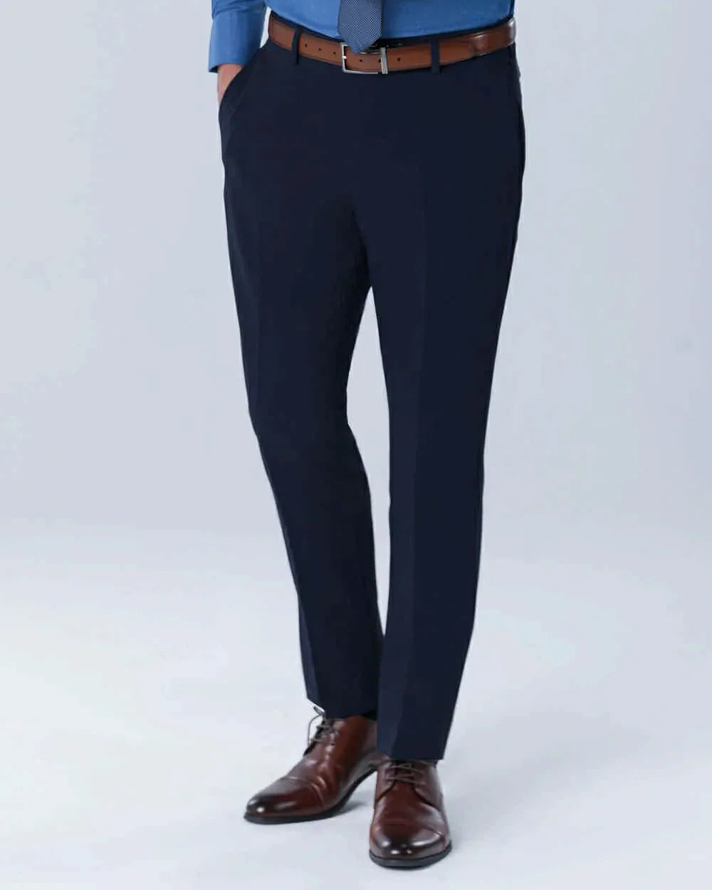 ME-0045302 Pantalón vestir manhattan slim fit 4 way stretch azul