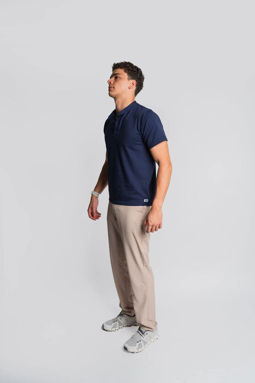 Henley manga corta