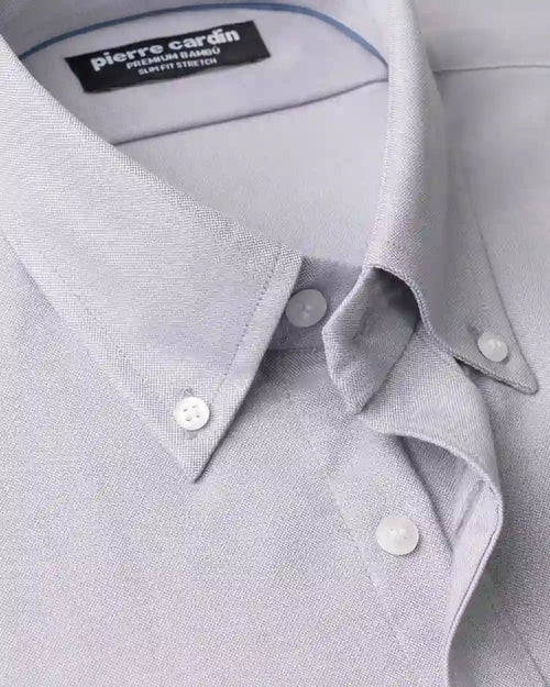 OX-0000201 Camisa de vestir slim fit oxford bambú stretch gris
