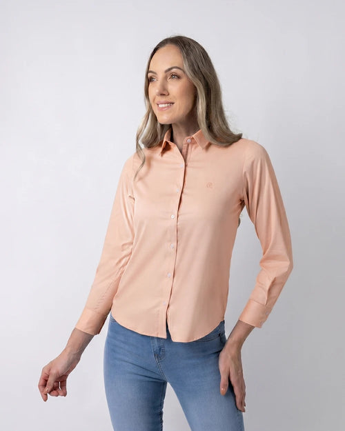 DH-0000701 Blusa oxford bambú stretch naranja