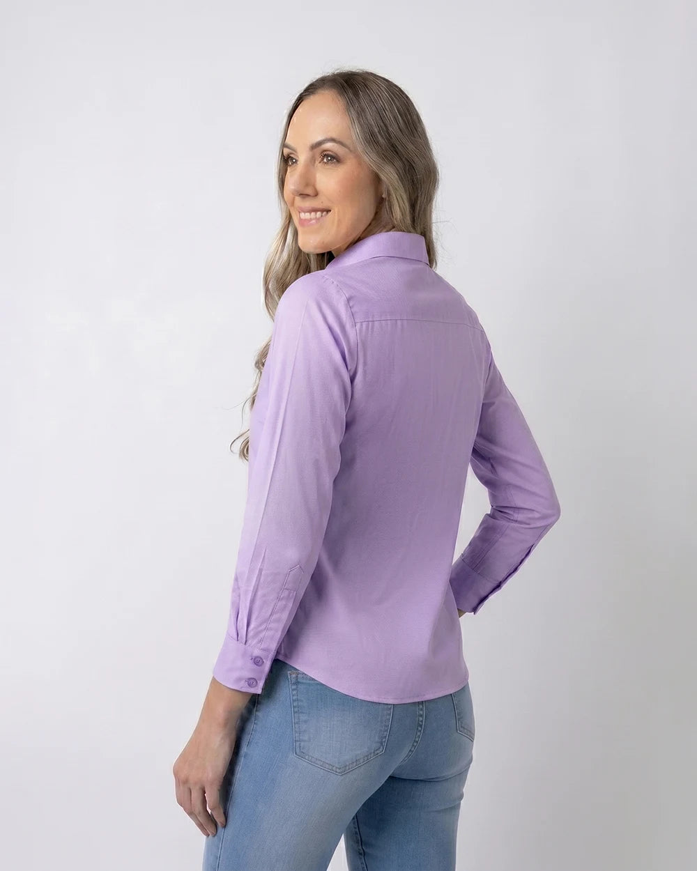 DH-0000801 Blusa oxford bambú stretch morado