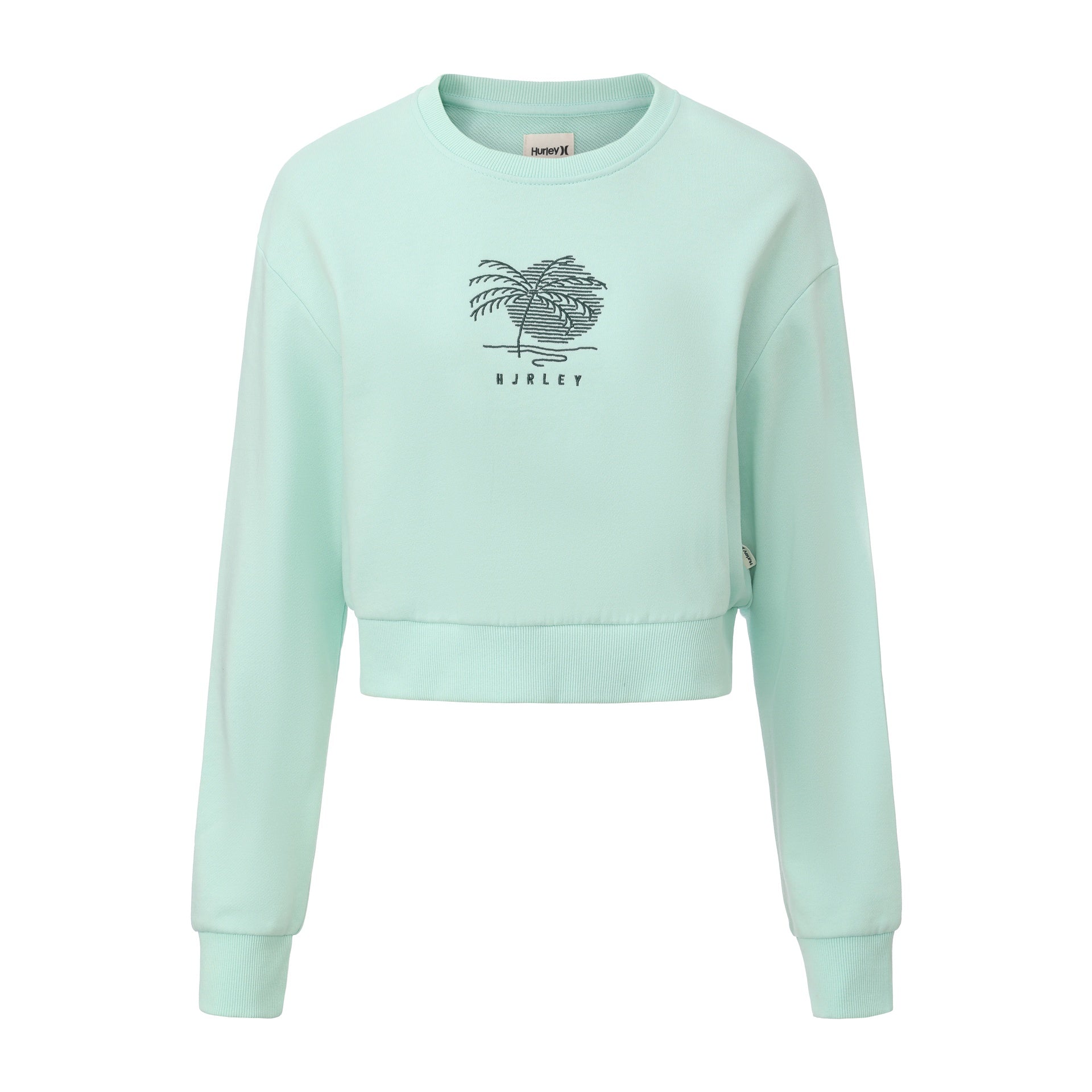 HZ262P60039-PALM HORIZON CROPPED CREWNECK
