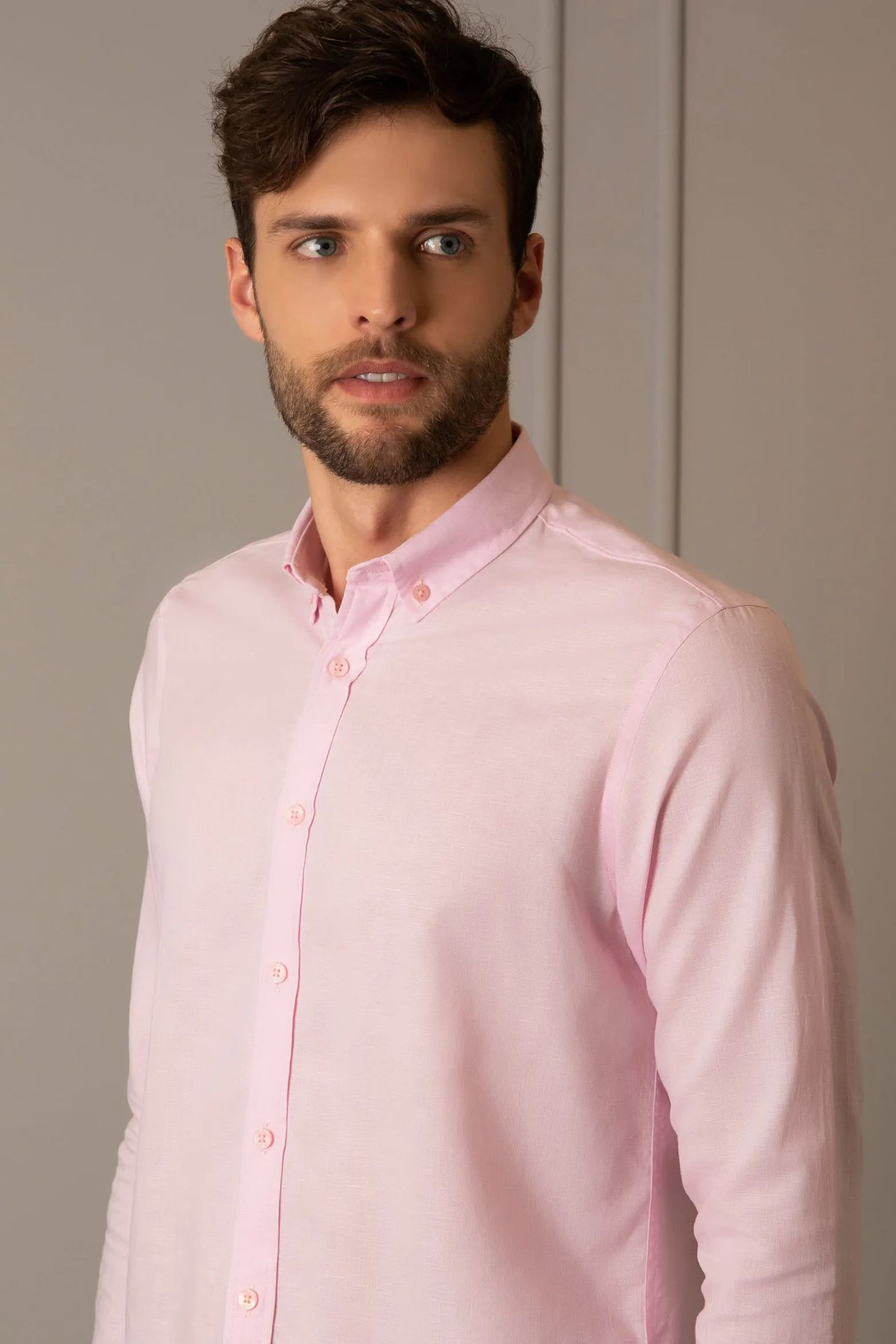1031744 Camisa Manga larga para hombre Fibras naturales