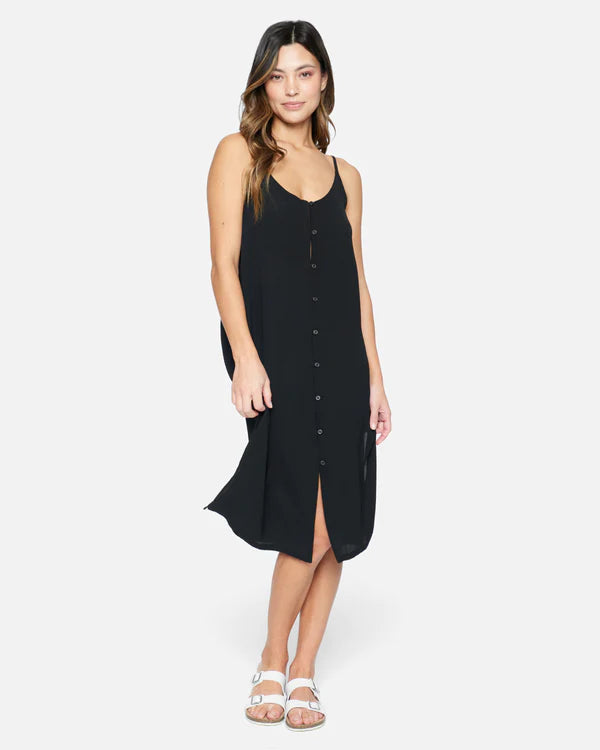 VESTIDO MIDI CON BOTONES LISO DELANTERO HURLEY