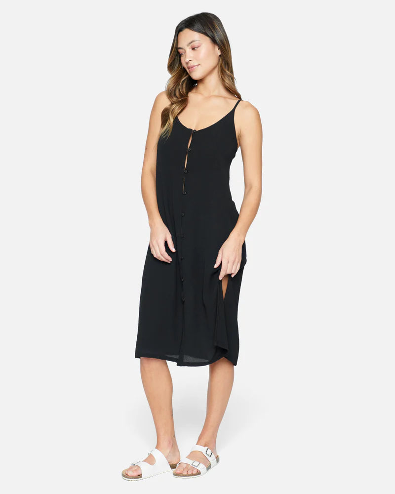 VESTIDO MIDI CON BOTONES LISO DELANTERO HURLEY