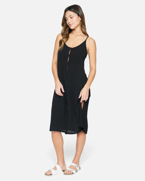 VESTIDO MIDI CON BOTONES LISO DELANTERO HURLEY