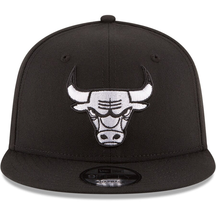 Men's Chicago Bulls New Era Black Black & White Logo 9FIFTY