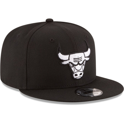 Men's Chicago Bulls New Era Black Black & White Logo 9FIFTY