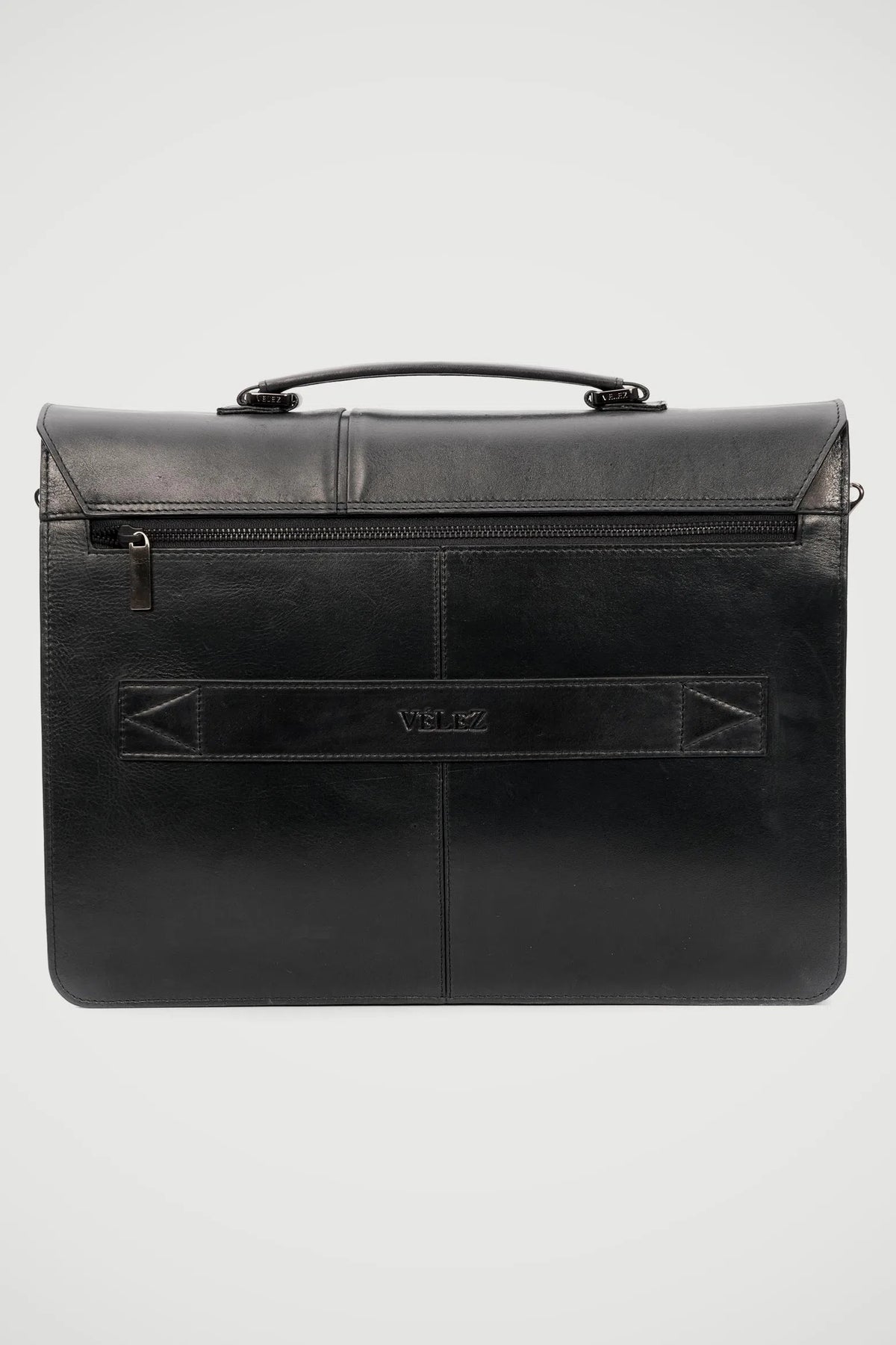 Maletin portatil aperto de cuero para hombre negro