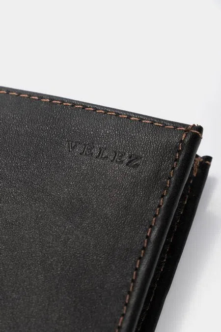 BILLETERA DE CUERO PARA HOMBRE COSTURAS CONTRASTE