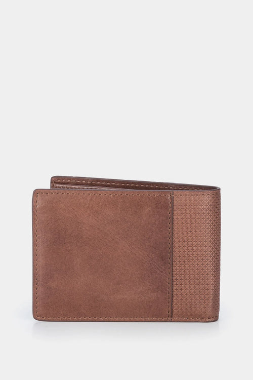 Billetera draco de cuero para hombre mezcla de texturas cafe