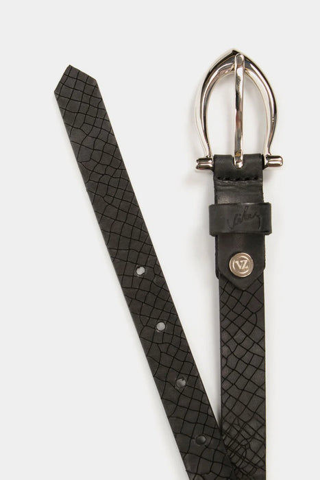 Cinturon unifaz adya de cuero para mujer grabado placa serpiente