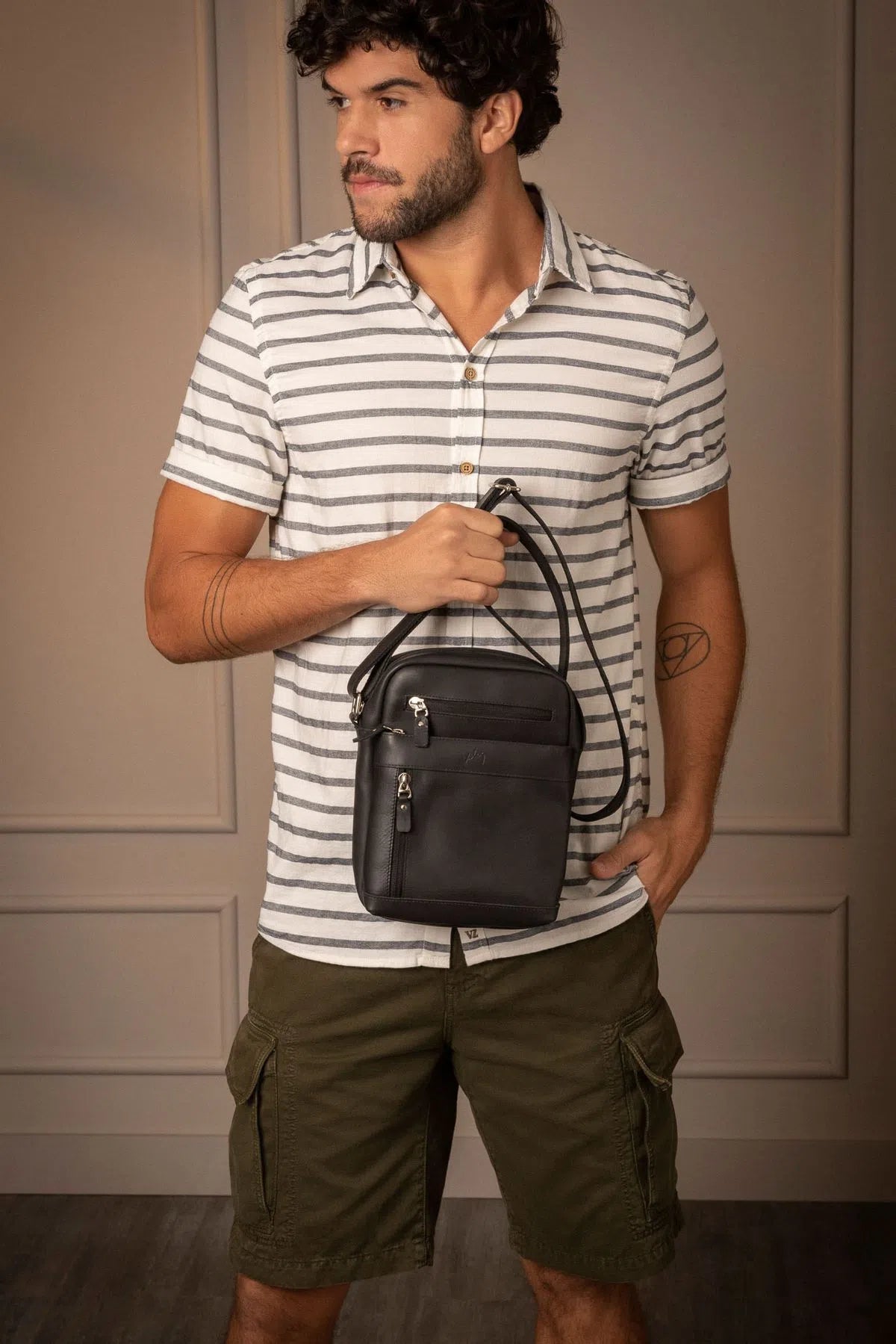 MANOS LIBRES GRECIA DE CUERO PARA HOMBRE VINTAGE