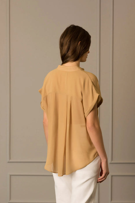 Camisa manga corta neruda para mujer tela con brillo