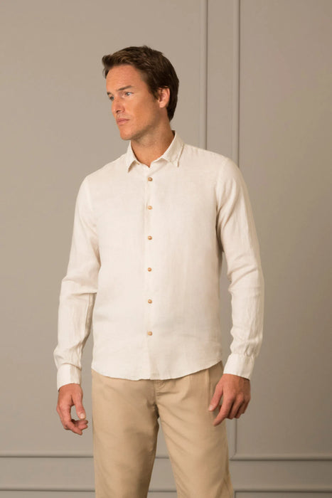 Camisa manga larga azalea para hombre cuello camisero