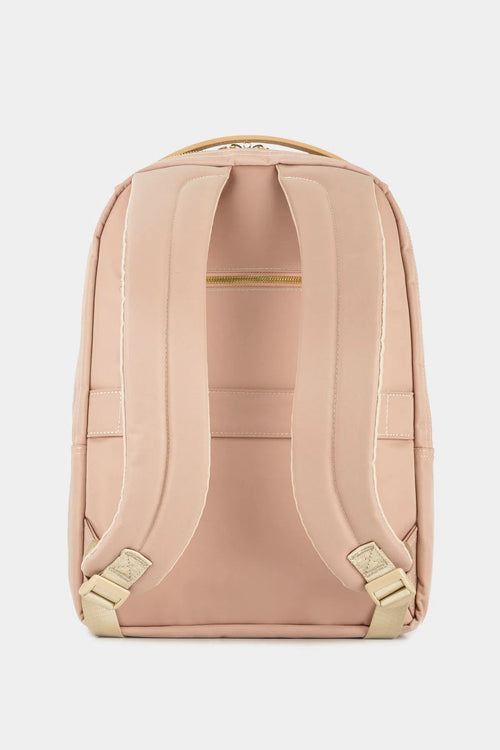 Morral purpura de cuero y lona para mujer cargaderas acolchodas