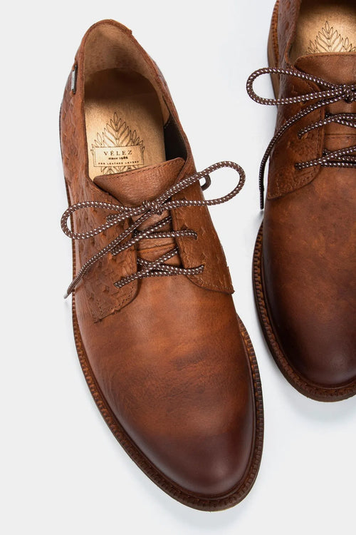 ZAPATOS CORDÓN DE CUERO PARA MUJER GRABADOS