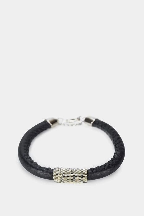 Pulsera dallas de cuero para mujer tejido miyuki