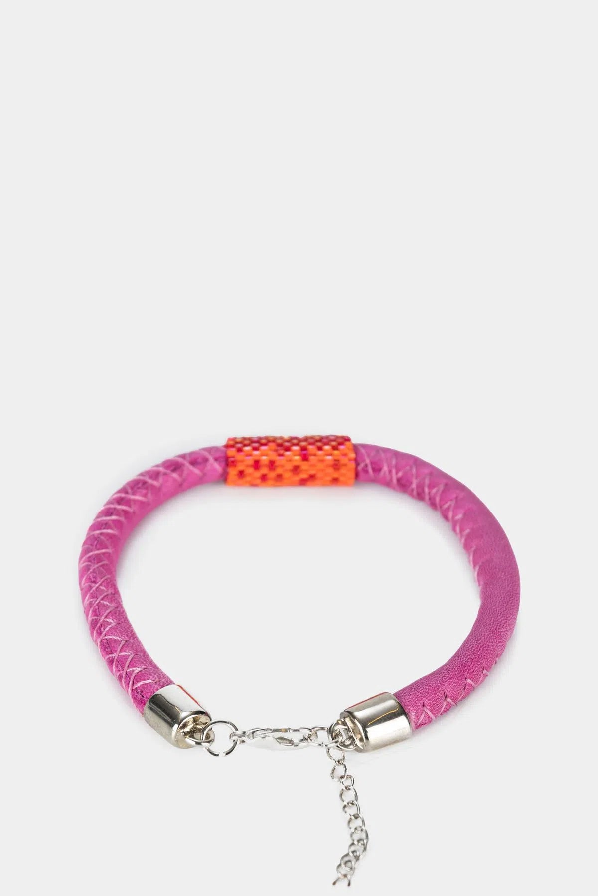 Pulsera dallas de cuero para mujer tejido miyuki