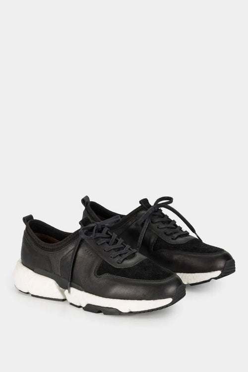 Tenis klee de cuero para hombre contraste de texturas