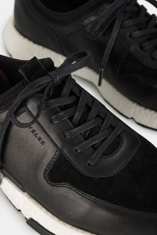 Tenis klee de cuero para hombre contraste de texturas