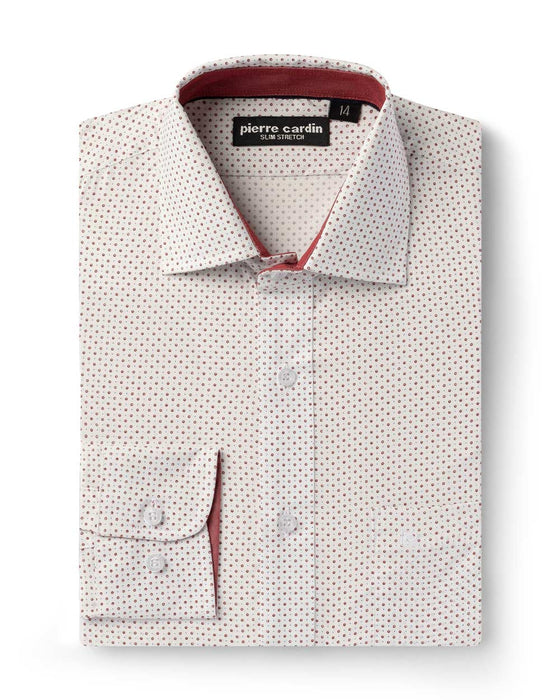 CAMISA COMFORT STRETCH DISEÑO MANGA LARGA BLANCO